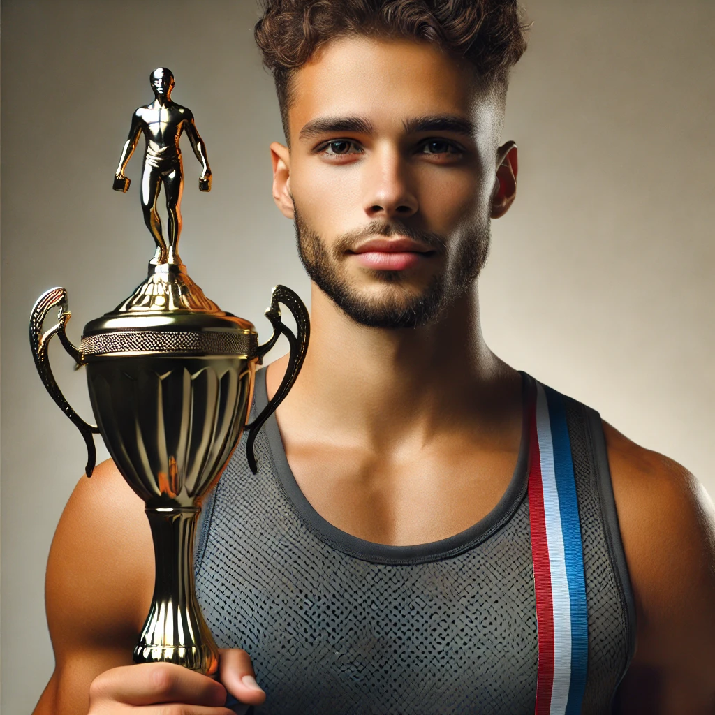 Person standing confidently with a trophy, symbolizing betting on yourself